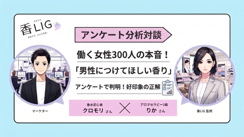 働く女性300人が選んだ「男性につけてほしい香り」1位は“香水”ではありませんでした 香水画像 1